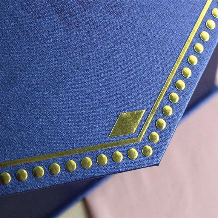 Luxury Blue Textured Paper Wine Box